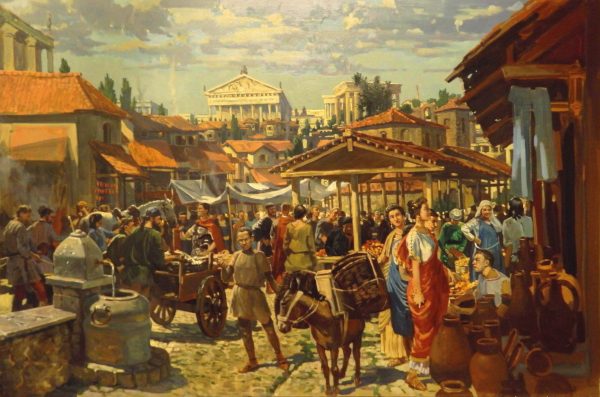 “ANTİK ŞEHİR” Tablosu. 100×150. Tuval üzeri yağlıboya. 2012