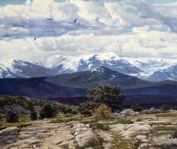 “KARLI ZİRVELER”. Tuval üzeri yağlıboya. 1999