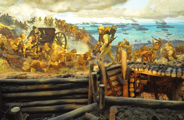 “ÇANAKKALE” Dioraması fragmanı. 350×4000. Tuval üzeri yağlıboya. 2002