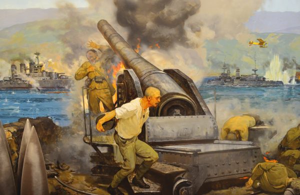 “ÇANAKKALE” Dioraması fragmanı. 350×4000. Tuval üzeri yağlıboya. 2002