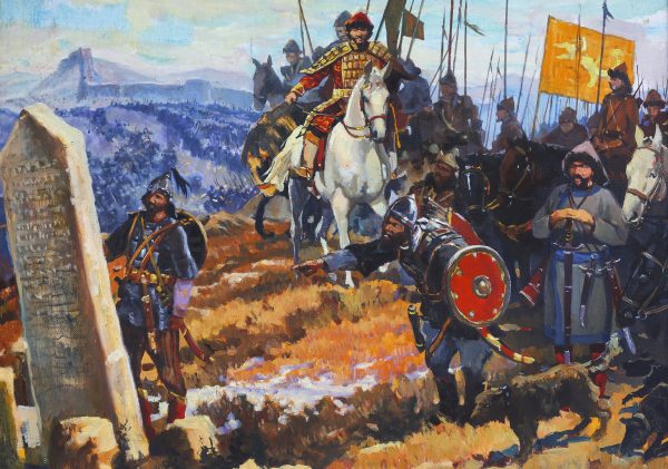 “ORHUN YAZITLARI” Tablosu. 40X50. Tuval üzeri yağlıboya. 2006